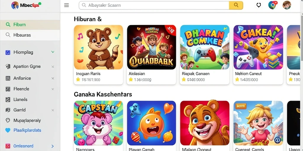 Tampilan awal game dengan karakter utama dan petualangan.